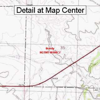  USGS Topographic Quadrangle Map   Bundy, Montana (Folded 