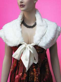 Bridal/ Bridesmaid Gift Faux Fur Poncho shrug~Wrap L XL  
