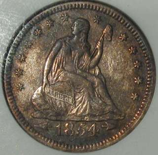 1854 O SEAT LIBERTY QUARTER SILVER DOLLAR ANA OLD COIN  