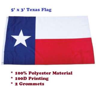 x5 State of Texas Flag Lone Star State Banner 100% Polyster 2 
