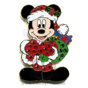    Pin 50230 Mickey Mouse   Jeweled Santa Suit 