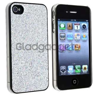 SILVER CASE+PRIVACY PROTECTOR for VERIZON iPhone 4 s 4s G OS  