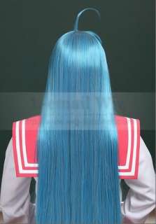 izumi konata Lucky Star Long light blue Cosplay Party Hair Wig sp125 