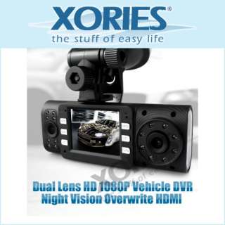   Lens HD Car DVR 1080P Cycle Record Night Vision Wide Angle Black Box
