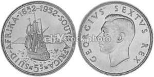 South Africa 5 Shillings, 1952, 300th Anniversary   Founding of 