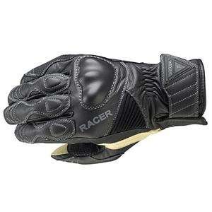  Racer Short Sport Leather Gloves   Small/Black Automotive