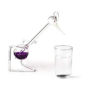  Large Purple Handmade Glass Drinking Happy Bird 