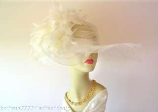 IVORY LIFTUP BRIM KENTUCKY DERBY HAT Ladies Church HATS  
