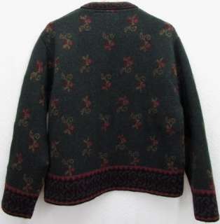 Nordic Design Shetland Wool Full Zip Cardigan Sweater sz L  