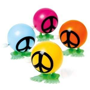  Wind Up Hopping Peace Signs Toys & Games