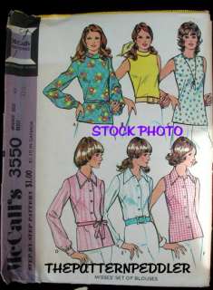 VINTAGE Womens Fabric Pattern BLOUSE EASY SHIRT TOP b34  