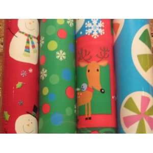   Christmas Gift Wrap Paper Santa Snowman Candy
