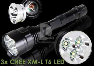 3800 Lumens 3x CREE XM L T6 LED Flashlight Torch+18650 Batteries 