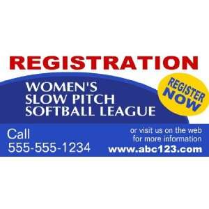    3x6 Vinyl Banner   Womens Slow Pitch Softball 