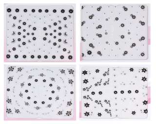   15 Packs 3D Nail Art Stickers Decals Black White Design Set #09  