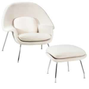 Mid Century Modern Womb Style Lounge Chair & Ottoman  