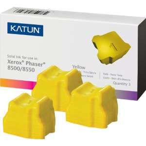 Katun Phaser(TM) 8500/8550 Solid Yellow Ink Sticks (OEM# 108R00671) (3 