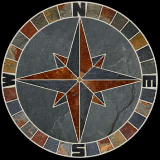 40 inch Slate Compass Mosaic
