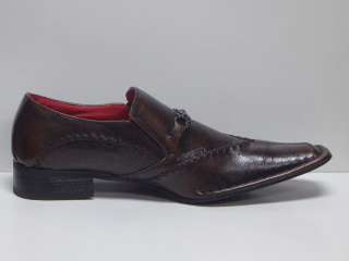MENS LOAFER STYLE BROWN DRESS SHOES SIZE 9 NEW  