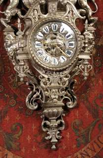  FRENCH CARTEL WALL CLOCK WITH LIONS RAMPANT & KNIGHT C1870  