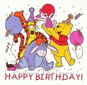 Winnie the Pooh Tigger Piglet Eeyore Happy Birthday Edible Image Cake 