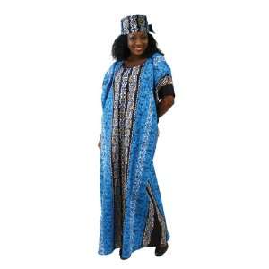  African Paisley Kaftan  Blue 