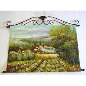  Hanging Oil Painting Tapestry with Rod Iron