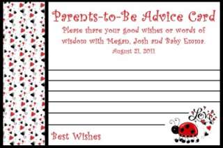 40 Personalized Baby Shower Ladybug Advice Cards  