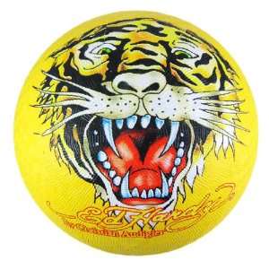  Yellow Ed Hardy Tiger Playground Ball Kick Dodgeball Toys 