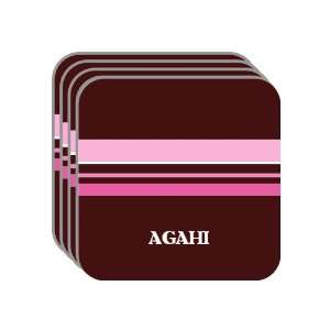 Personal Name Gift   AGAHI Set of 4 Mini Mousepad Coasters (pink 