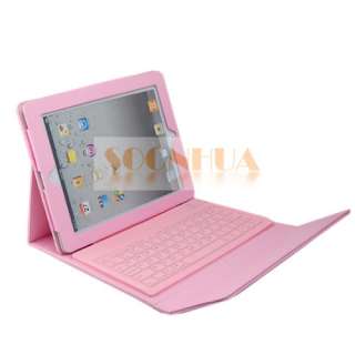 Wireless Bluetooth Keyboard + Leather Case iPad 2 Pink  