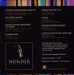 Stevie Wonder At The Close Of A Century PROMO CD music  