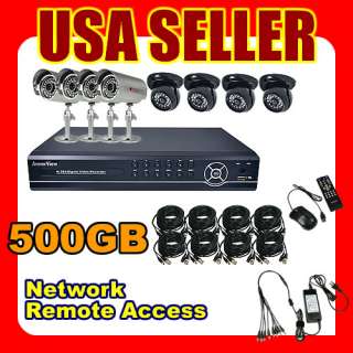 500GB Complete 8 Channel CH CCTV Security Camera DVR System Night 