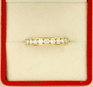 14K Gold Wedding Anniversary Band w/Channel Set Diamonds Ring   Over 