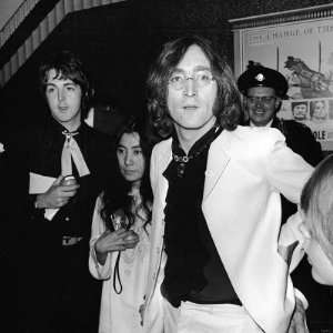John Lennon Yoko Ono and Paul McCartney Attending the Yellow Submarine 