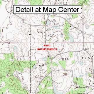   Topographic Quadrangle Map   Soso, Mississippi (Folded/Waterproof