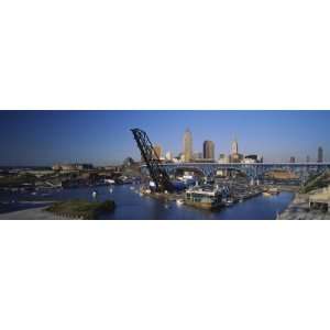  Boats in a River, Cleveland, Ohio, USA Premium 