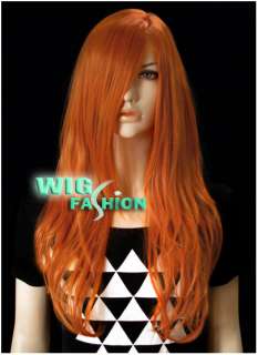 21 in. Long Wavy Orange Hair Wigs CL58  