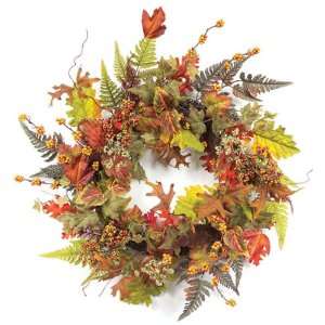  Pack of 2 Fall Harvest Artificial Green & Gold Mixed Leaf 