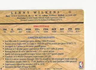 Lenny Wilkens Signed Autographed Trading Card Auto NBA  