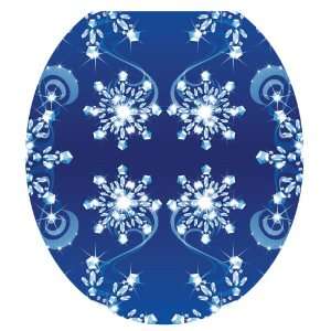   Toilet Tattoos TT X602 R Snow Crystals Design, Round