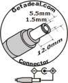 60hz output voltage 19 5volts dc amperage 6 2amps connector