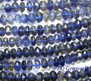 14 IOLITE 5 6mm Faceted Rondelle Beads  