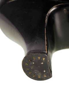 Vintage Black Mary Jane Style Heels Patent Leather Shoes 1920 NIB EU36 