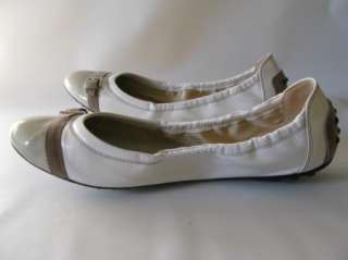TODS Leather & Suede Womens Ballerina Flats Shoes Size 39.5 (9.5 