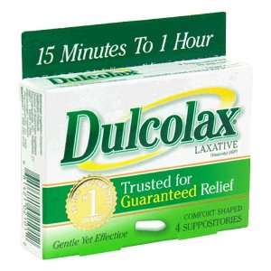  Dulcolax Laxative, 10 mg, Comfort Shaped Suppositories, 4 