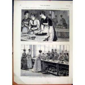   1874 Training School Cookery Kensington Scullery Print