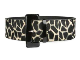 Wide High Waist giraffe Print Fur Fashion Belt XS  