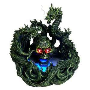  Dual Dragon with Skull Head Fountain 