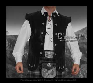 Deluxe LEATHER CHIEFTAIN WAISTCOAT for Scottish Jacobite Jacobean 